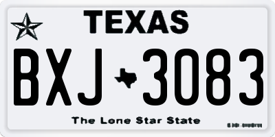 TX license plate BXJ3083