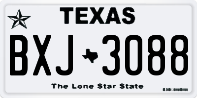 TX license plate BXJ3088