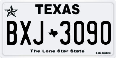 TX license plate BXJ3090