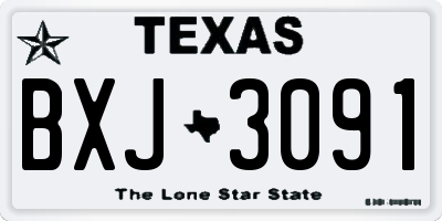 TX license plate BXJ3091