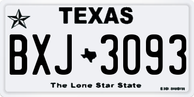 TX license plate BXJ3093