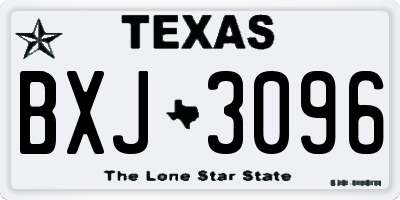 TX license plate BXJ3096