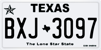 TX license plate BXJ3097