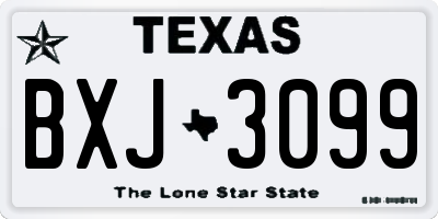 TX license plate BXJ3099