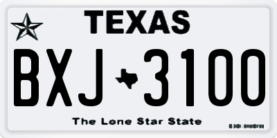TX license plate BXJ3100
