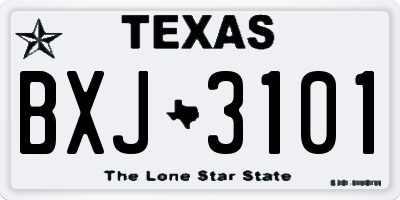 TX license plate BXJ3101