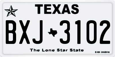 TX license plate BXJ3102
