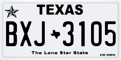 TX license plate BXJ3105