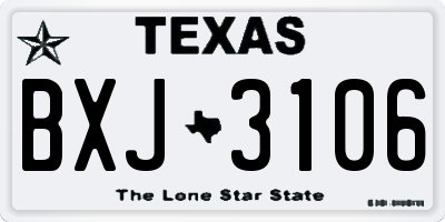 TX license plate BXJ3106