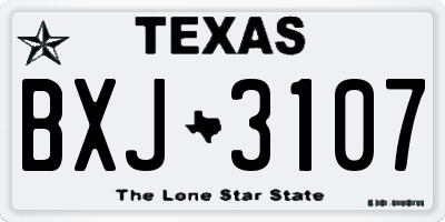TX license plate BXJ3107