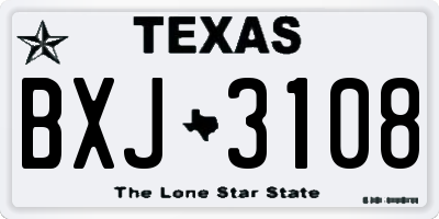TX license plate BXJ3108