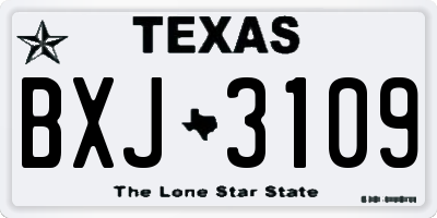 TX license plate BXJ3109