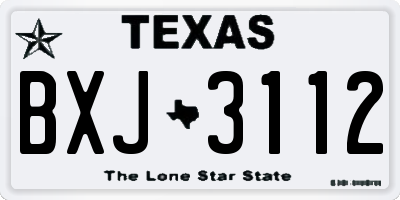 TX license plate BXJ3112