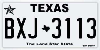 TX license plate BXJ3113