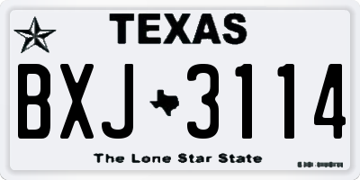 TX license plate BXJ3114