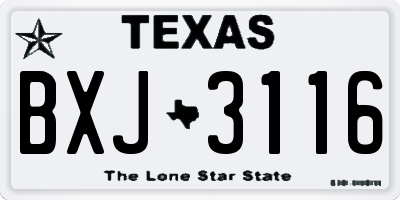 TX license plate BXJ3116