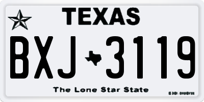 TX license plate BXJ3119