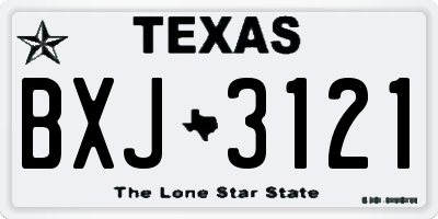 TX license plate BXJ3121