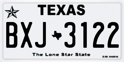 TX license plate BXJ3122