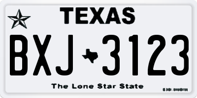 TX license plate BXJ3123