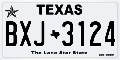 TX license plate BXJ3124