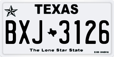 TX license plate BXJ3126