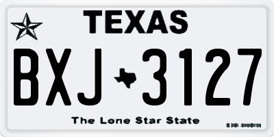 TX license plate BXJ3127