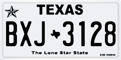 TX license plate BXJ3128