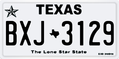 TX license plate BXJ3129