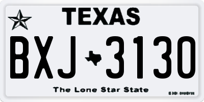 TX license plate BXJ3130