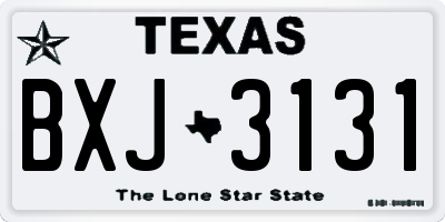 TX license plate BXJ3131