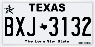 TX license plate BXJ3132