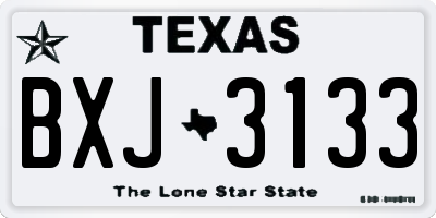 TX license plate BXJ3133