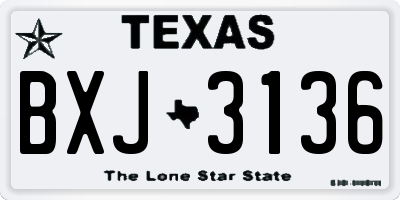 TX license plate BXJ3136