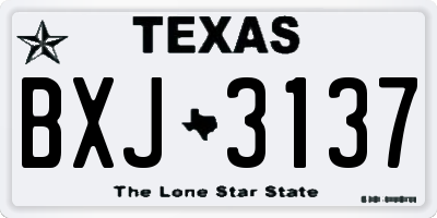 TX license plate BXJ3137