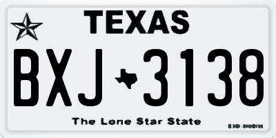 TX license plate BXJ3138