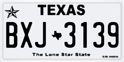 TX license plate BXJ3139