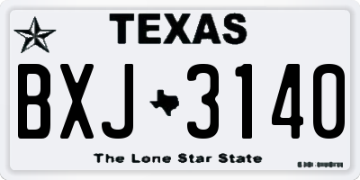 TX license plate BXJ3140