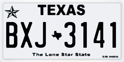 TX license plate BXJ3141