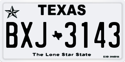 TX license plate BXJ3143