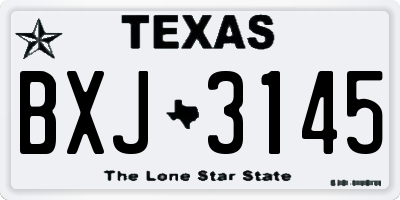 TX license plate BXJ3145