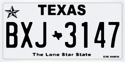 TX license plate BXJ3147