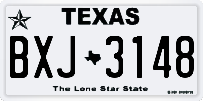 TX license plate BXJ3148