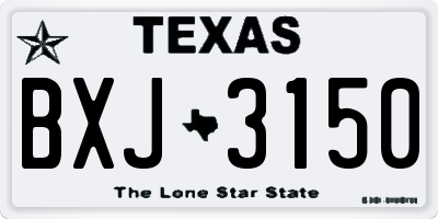 TX license plate BXJ3150