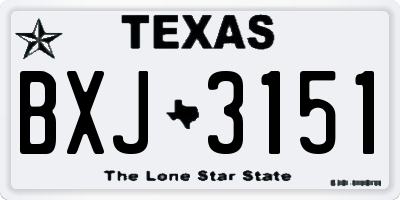 TX license plate BXJ3151