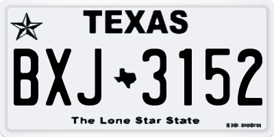 TX license plate BXJ3152