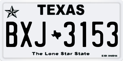TX license plate BXJ3153