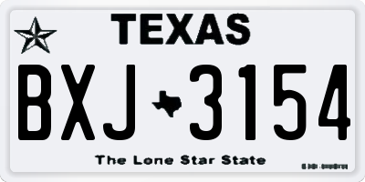 TX license plate BXJ3154