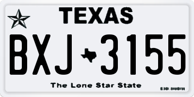 TX license plate BXJ3155