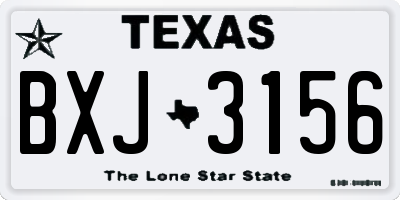 TX license plate BXJ3156